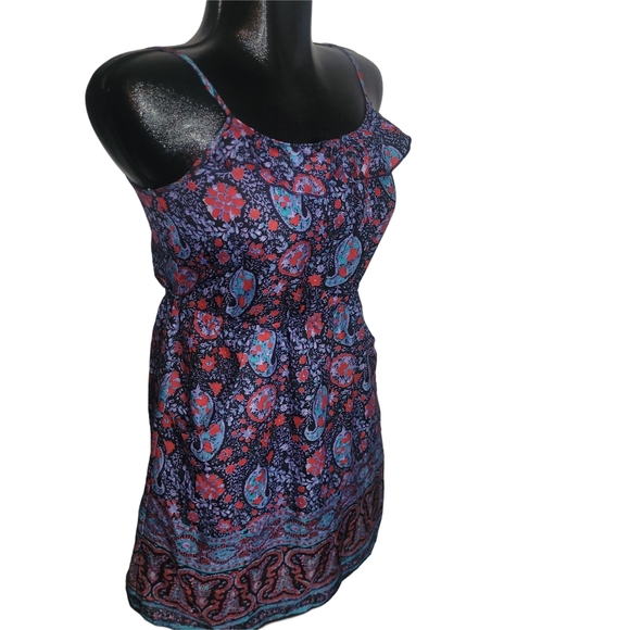 American Eagle Blue And Red Floral Strappy Dress S - Picture 3 of 6